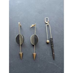 Avant Garde Metal Earrings Artsy 1 Pair Plus Miss-matched